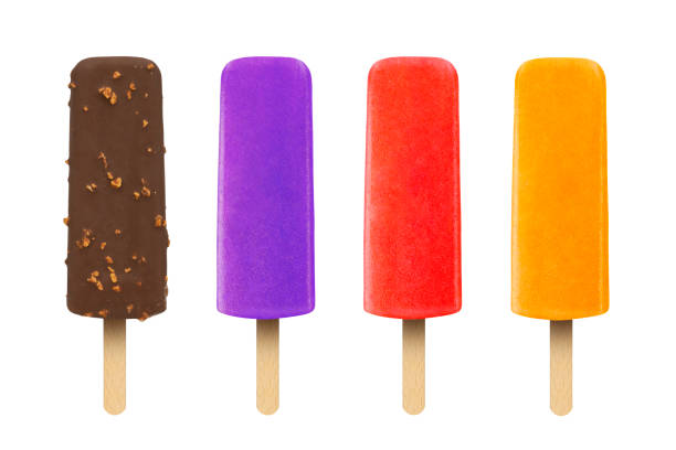 istock Ice cream popsicles on an isolated white background 1456014556