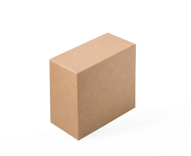 istock Brown box isolated on white background with clipping path, Blank cardboard mockup vector illustration. 1456019766