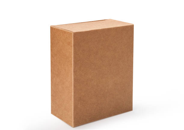istock Brown box isolated on white background with clipping path, Blank cardboard mockup vector illustration. 1456019770
