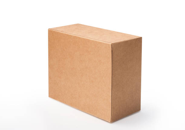 istock Close up of a Brown box on white background with clipping path 1456019777