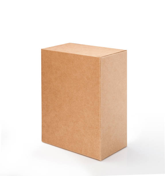 istock Brown box isolated on white background with clipping path, Blank cardboard mockup vector illustration. 1456019816