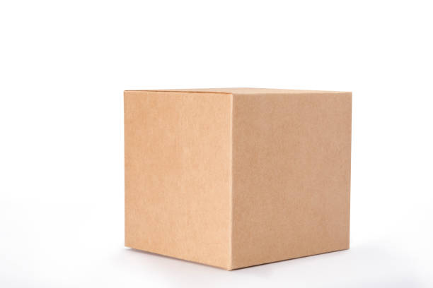 istock Brown blank paper box isolated on white background, clipping path 1456019827