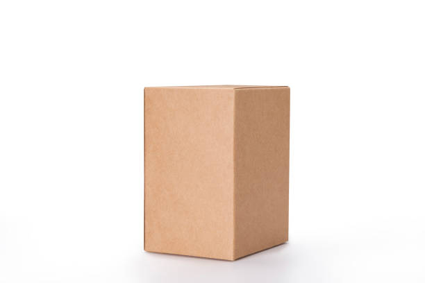 istock Brown blank paper box isolated on white background, clipping path 1456019831