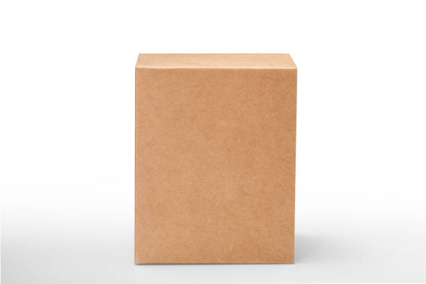 istock Brown blank paper box isolated on white background, clipping path 1456019850