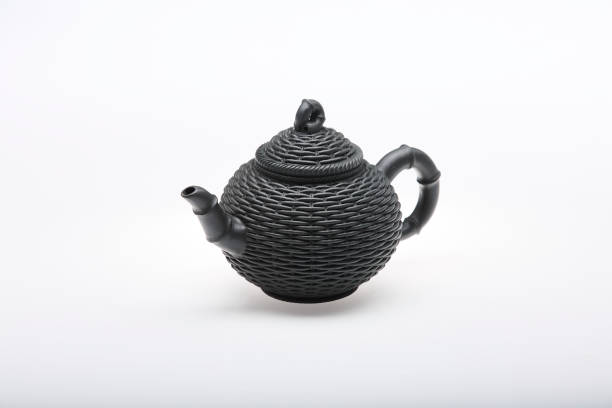 istock Chinese black teapot isolated on white background, studio shot. 1456021703