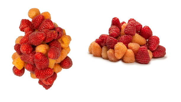 istock Tasty raspberries isolated on  white background. 1456025258