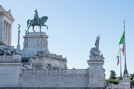Rome - Vittoriano or Altare della Patria (Altar of the Fatherland) with the equestrian monument of Vittorio Emanuele II (1820-1878), first king of Italy.