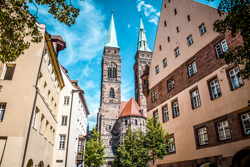 The Majestic Towers Of St. Sebaldus Church In Nuremberg, Germany
