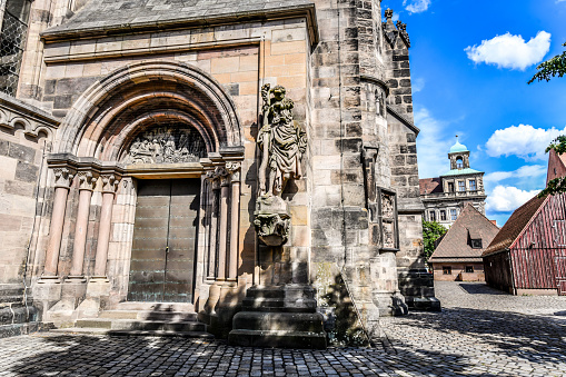 The Entrance To St. Sebaldus Church In Nuremberg, Germany