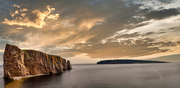 Situated in the town of Percé, the famous Bonaventure Island and Rocher Percé (Pierced Rock) are both in the Gaspé Peninsula.