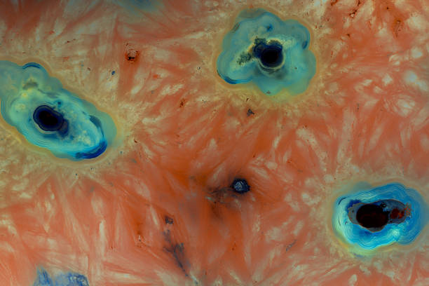 istock Beautiful curly marble stone with colorful veins. 1456028743