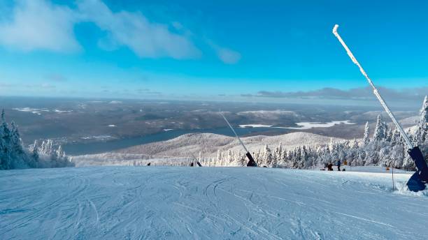 istock Mont tremblant ski slopes with snow covered trees 1456029370