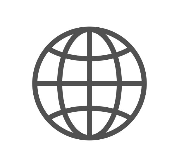Globe related icon. Globe related icon outline and linear vector. مرکز خرید مرکاتو دبی stock illustrations
