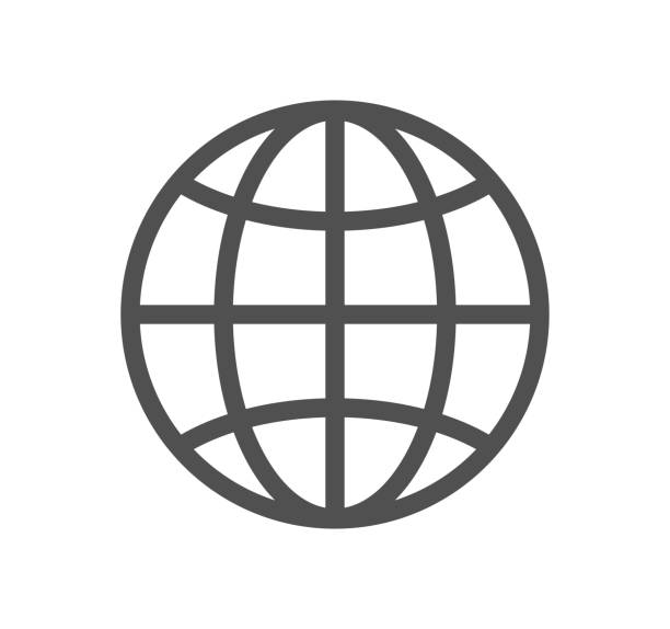Globe related icon. Globe related icon outline and linear vector. planet earth stock illustrations