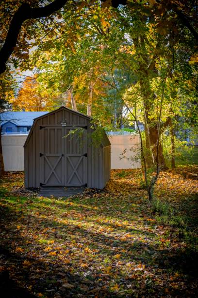 istock Small hut in an autumn park 1456032227