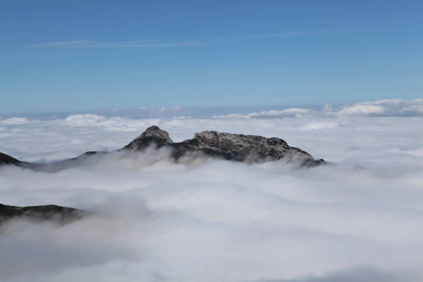 istock Aerial view of huge gloomy mountains 1456041017