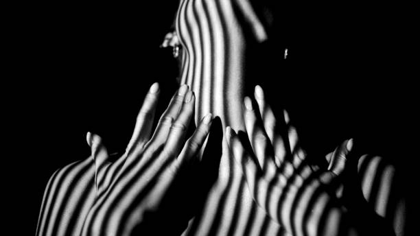 istock Female body in stripes 1456042507