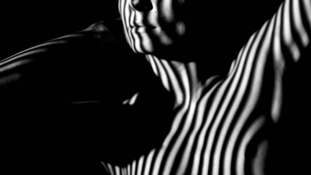 istock Female body in stripes 1456042509