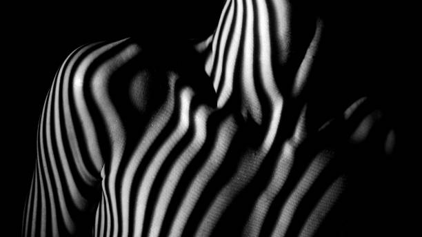 istock Female body in stripes 1456042535