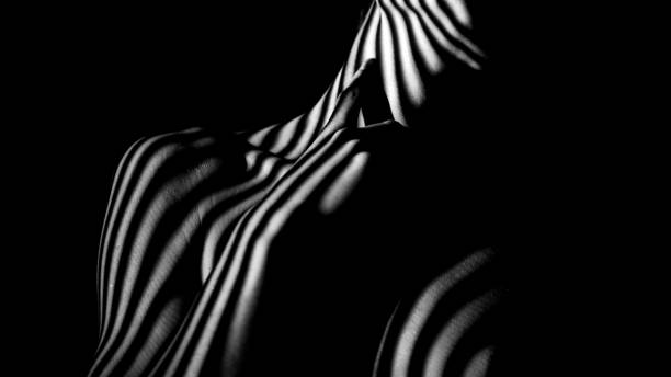 istock Female body in stripes 1456042536
