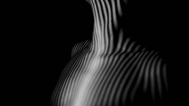 istock Female body in stripes 1456042549