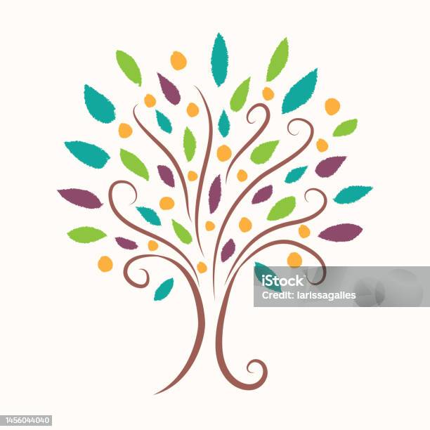 Stylized Tree Symbol Stock Illustration - Download Image Now - Abstract ...