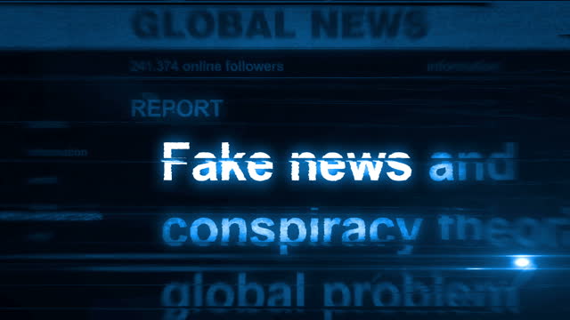 Fake news propaganda conspiracy theories disinformation manipulation news titles loop