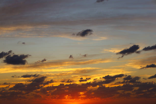 Beautiful sky evening beauty and Clouds at sunset , Panoramic scene view . Natural background