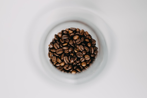 A top view of coffee beans