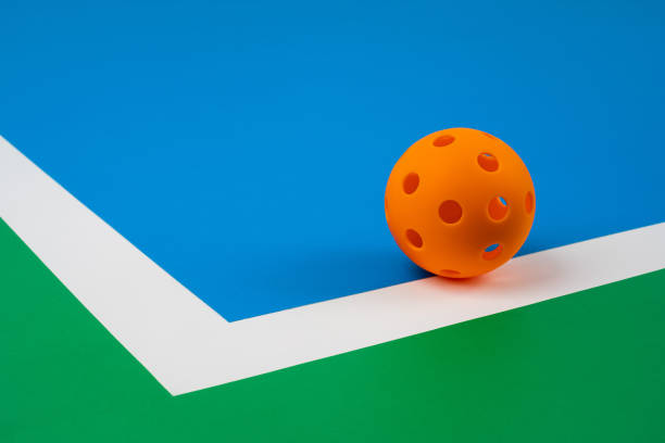 istock Indoor Pickleball on the court line 1456053295