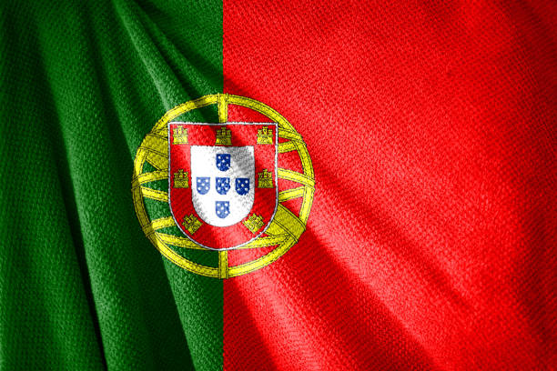 istock Portugal flag on towel surface illustration 1456054143