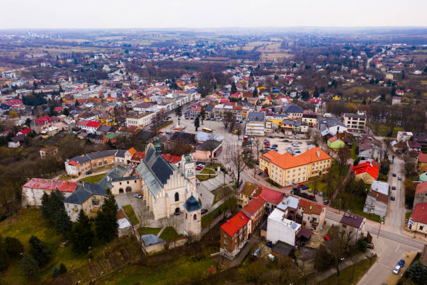 istock Flight over the city Krasnik. Poland 1456059568