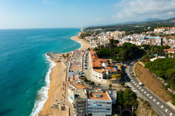 istock Birds eye view of Sant Pol de Mar, Spain 1456059592