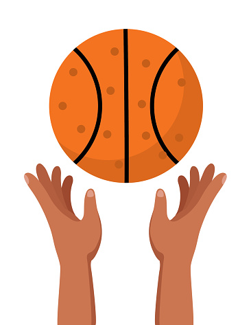 Hands tossing a basketball