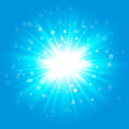 Silver blue abstract heaven shining light vector on blue background