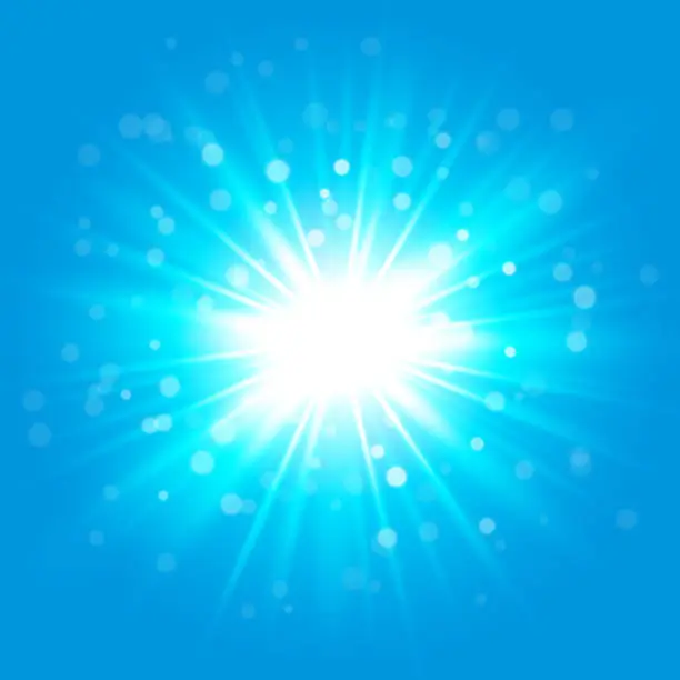 Vector illustration of Light blue heaven shining light vector background