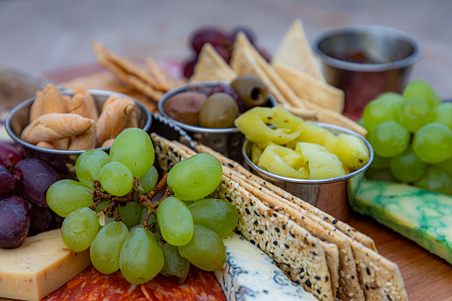 A variety of food items are displayed in an appetizing way.