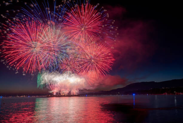 istock fireworks at sea inlet, Vancouver, BC 1456067162