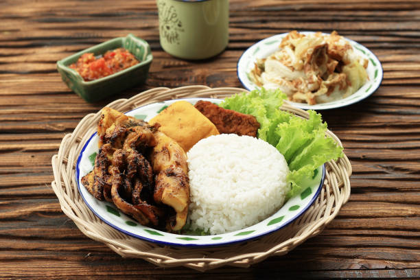 istock Roasted Squid Cumi Bakar with White Rice, Tahu, and Tempeh. 1456071652
