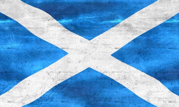 istock Scotland flag - realistic waving fabric flag 1456074013