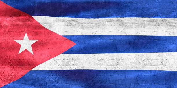 istock Cuba flag - realistic waving fabric flag 1456074816