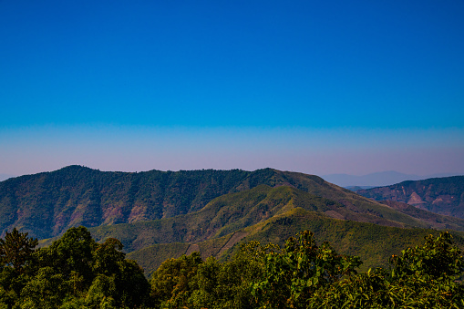 Mountain view at Doi Phu Kha view point, Thailand.