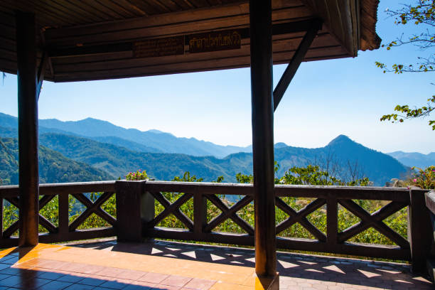 Public rest house on mountain in Nan province, Thailand.