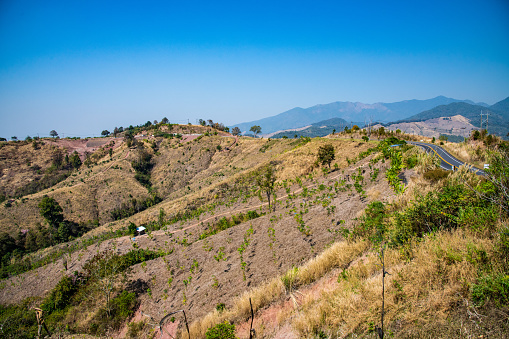 Mountain view in Nan province, Thailand.