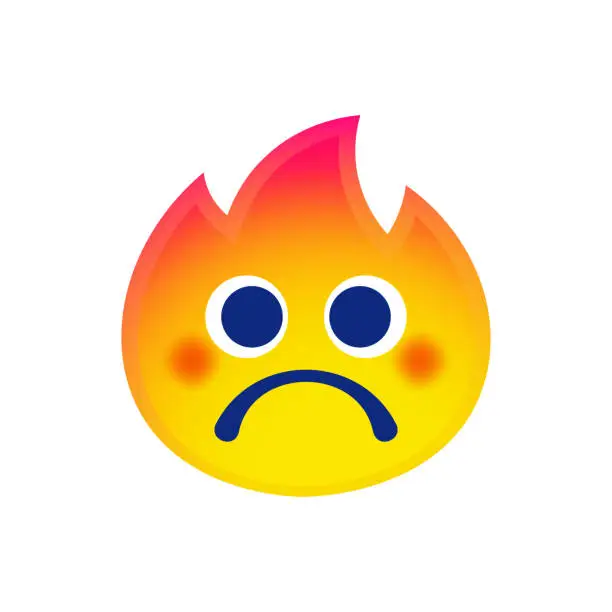 Vector illustration of Flame emoticon
