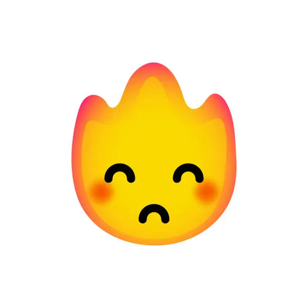 Vector illustration of Flame emoticon