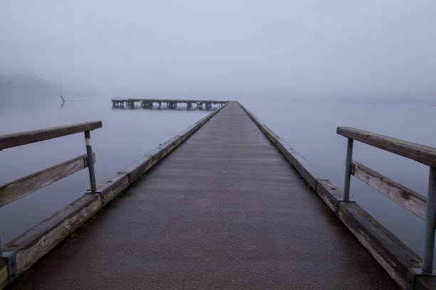 istock Dock surrounded by heavy fog in winter in Bothell, WA 1456085949