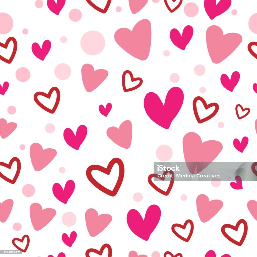 Heart Bacground Pattern Seamless Pattern Background With Hearts Concept Stock Illustration ...