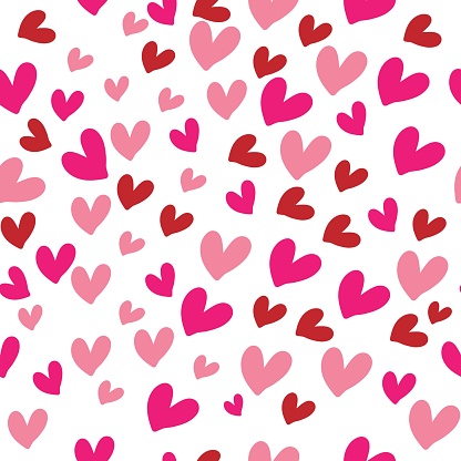 Seamless Pattern Background with Hearts Concept