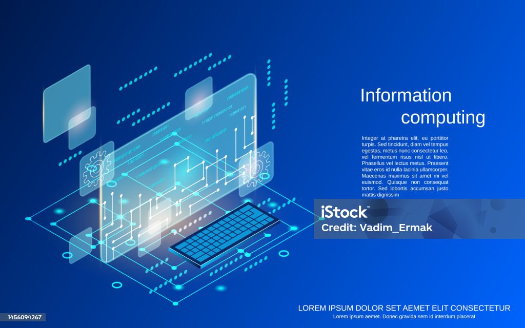 Computer Informative Pitcures Information Computing Vector Concept Stock Illustration - Download ...
